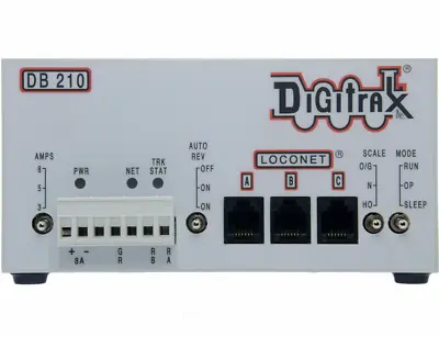 Digitrax ~ New 2024 ~ DB210 3/5/8 Amp LocoNet Booster ~ Auto Reversing ~ 3 Port • $132.72