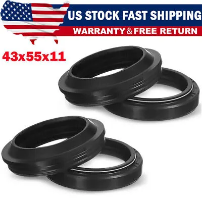 43x55x11 Front Fork Damper Shock Absorber Fork Dust &Oil Seal For Motorcycles US • $8.19