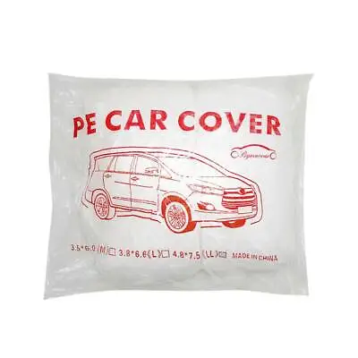 1PC Clear Plastic Disposable Car Cover Temporary Universal Garage Rain Dust US • $11.90