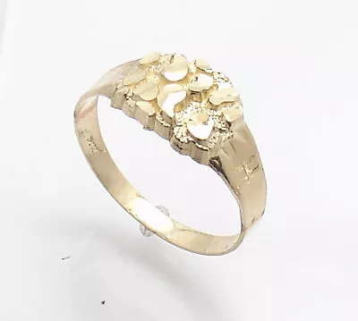 Size 10 Men's Nugget Style Ring Real Solid 10K Yellow Gold 1.9gr • $139