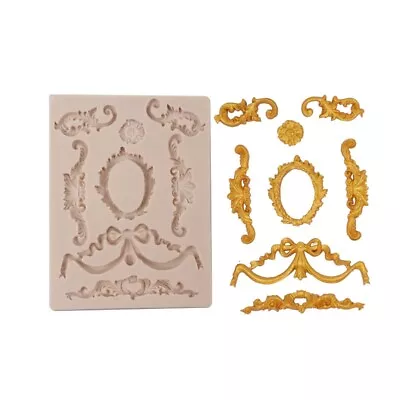 £3.99 • Buy Baroque Relief Silicone Fondant Mould Vintage Frame Cake Decoration Border Mold