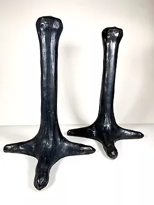 Victor Carranza Talon Candlesticks Matching Pair  MCM Modern Mikasa Japan Signed • $250