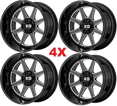 20x10 Gloss Black Milled Wheels Rims Xd Pike Xd844 2500 3500 Fuel Hd 20 Pike • $1195