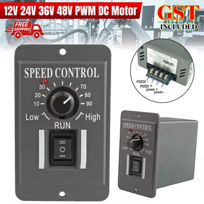 AU 12V 24V 36V 48V PWM DC Motor Speed Controller Reversible Switch 40A Regulator • $21.26