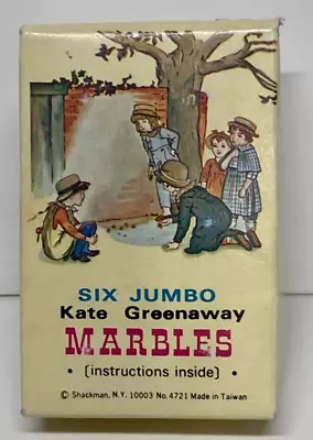 Vintage  Kate Greenaway Fancy Jumbo Marbles -Set Of 6 In Box • $19.95