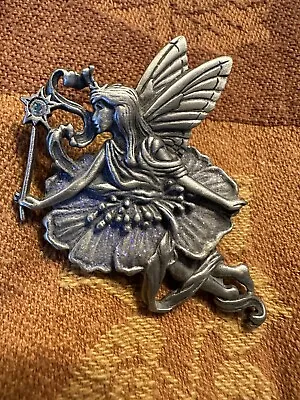 Vintage Jewelry Silver Tone Large Fairy Brooch / Pin Signed JJ • $25