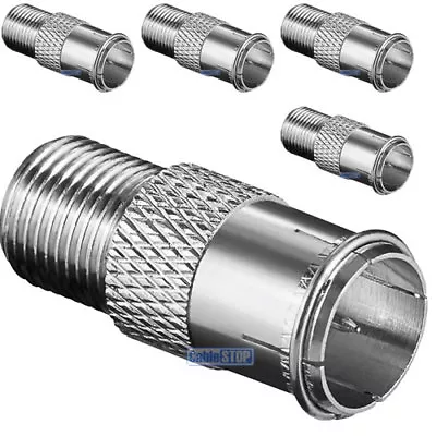 £4.95 • Buy COPPER 5 X F TYPE MALE QUICK TO FEMALE PUSH ON FAST FIT TV Aerial Sky Connector