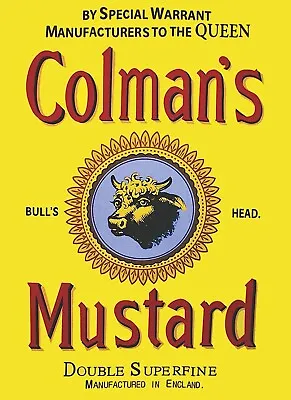 Colmans Mustard Metal Sign Vintage Style Kitchen Plaque Cafe Bar • £0.99