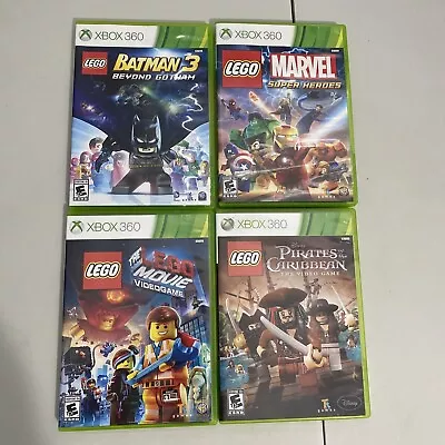 $24 • Buy Xbox 360 Lego Games Lot Bundle Of 4 Batman 3, Marvel Super Heroes, Pirates - CIB