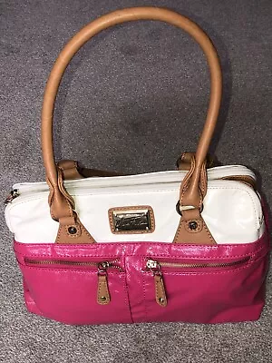 Rare Vintage 3 Toned Barbie Pink Faux Patent Leather HandBag Purse Marc Fisher • $9.99