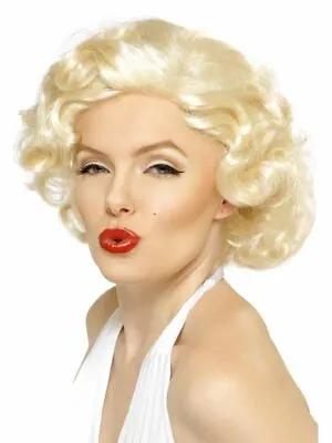 Marilyn Monroe Wig Blonde Bombshell Hollywood Starlet Ladies Womens Fancy Dress • £14.12