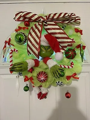 Handmade Grinch Style Wreath. • £45.99