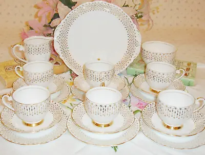 Queen Anne 21 Piece Bone China Tea Set Cascade Glory 1950s🌸Just Beautiful • £49