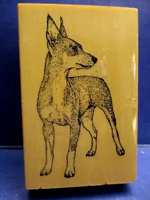 Miniature Pinscher Dog Stamp Gallery Rubber Stamp Wood Mtd • $7.50