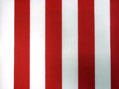 Red White 1  Wide Stripe Cabana Circus Polycotton Sew Craft Decor Fabric New 60w • $4.98