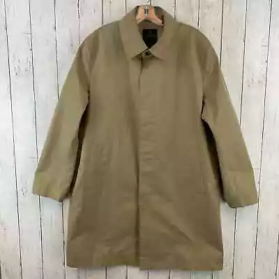 Brooks Brothers Men's Single-Breasted Short Trench Coat In Khaki Tan Size Medium • $89.99