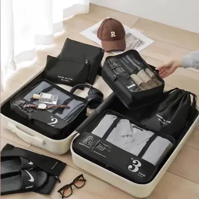 Travel Packing Cubes For Suitcases Travel Bags Organiser Bags Luggage Bags 7PCS • £9.54