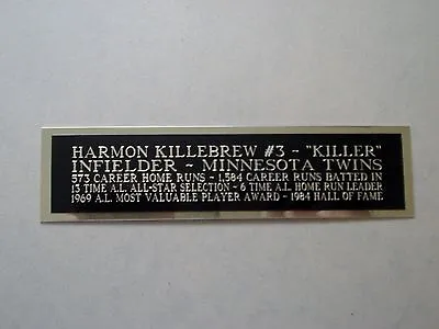 Harmon Killebrew Baseball Card Plaque Or Display Case Nameplate 1.25 X 6 • $6.50