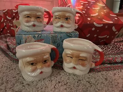 Vintage Mini Santa Mugs Japan Set Of 4 With Box • $125