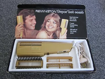 Vintage REMINGTON Super Hot Comb Hairdryer 560W Complete Boxed Salon Japan Made • $5.50