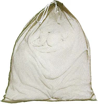 Olive Drab Lightweight Nylon Mesh Utility Laundry Drawstring Bag • $11.99