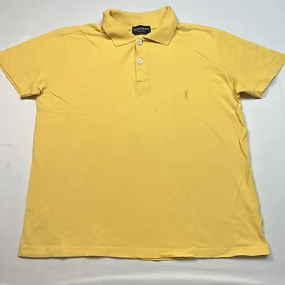 Vtg. YSL Yves Saint Laurent Pour Homme Polo In Yellow Size: XL Flawed- Stained • $25