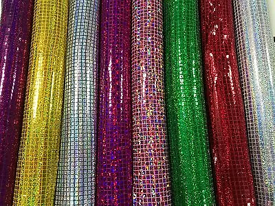 £1.29 • Buy SQUARE SEQUINS FABRIC HOLOGRAM Sparkly Decorations Shiny Weddings Costumes Dress