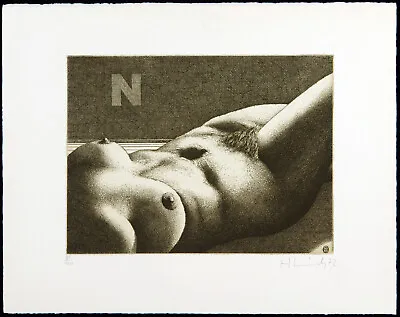 New Figuration.  Act N  1972. Etching Hartmut LEFT (*1942 D) Autographed • $127.64