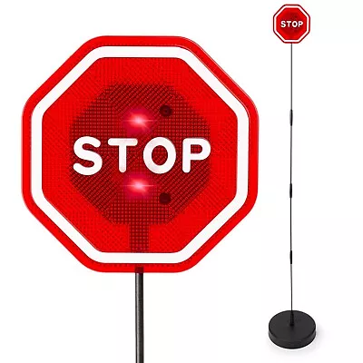 $19.99 • Buy Zone Tech LED Flashing Stop Sign Parking Assistant For Garage, Adjustable Height