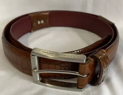 Tiger Woods Genuine Leather Snake Skin Belt Brown Sz 38 • $35