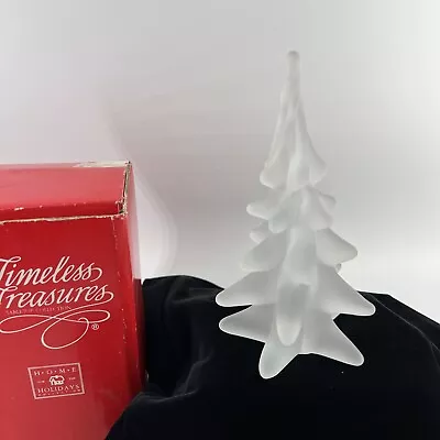 Vintage Glass Pearly  Frosted Art Glass Christmas Tree 8  With Original Box • $29.99