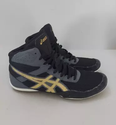 Asics Wrestling Shoes Mens 7 Black Matflex 6  Athletic 1081A021 • $21.58