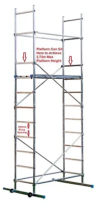 £335 • Buy DIY Scaffold Tower 4.7 M/6.7m (WH) Premium Aluminium - Choice Of Accessories