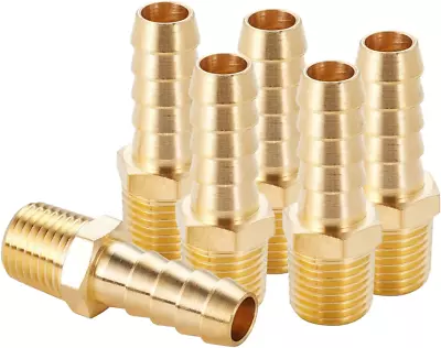 Brass Hose Barb Fittings3/8  Barb X 1/4  NPT Male Air Hose Pipe FittingsCompre • $13.26