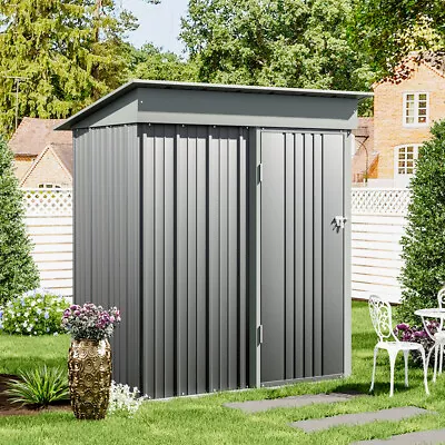 5X3ft Grey Smal Garden Shed PentRoof Outdoor Storage Shed Lockable Bike Tool Box • £149.95