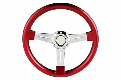 14  Boat Steering Wheel 3 Spoke Adapter 3/4  Tapered Key Marine Red Chrome  • $139.99