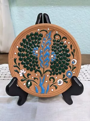 Handmade Manousakis-Keramik Rodos-Greece FLOWER  Painted Plate • $12