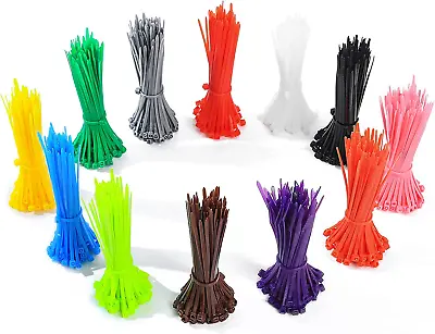 1200 Pieces Colored Zip Ties Cable 4 Inch Multi-Purpose Self Locking Nylon New • $25.94