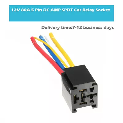 12V 80A Amp 5 Pin SPDT Automotive Wire Relay Socket Control Harness Connector • $5.24