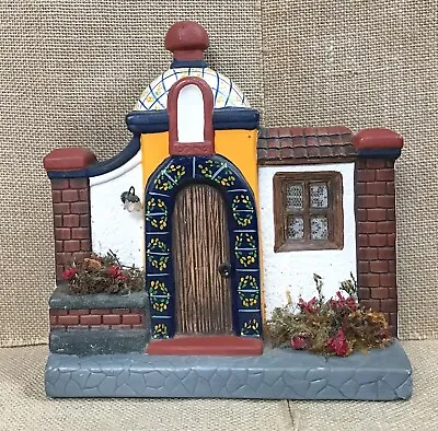 Vintage Hand Painted Moroccan Style House Cottage Decoration W Dried Flowers • $60