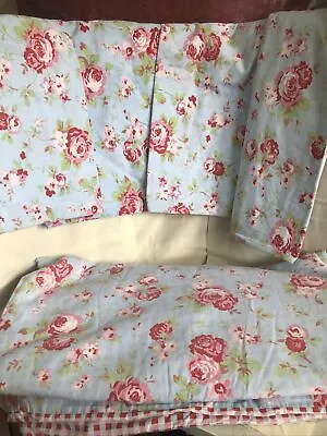 Ikea Rosali Blue Cath Kidston Duvet Cover Double X 4 Pillowcase Country Cottage • £29.95