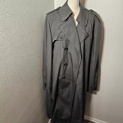 Vintage London Fog Trench Coat Double Breasted Belted Made In Usa Size 42L • $62.99