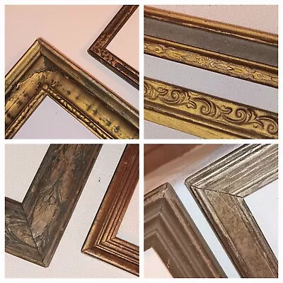 Antique Wood Picture Frame Lot Of 8 Various Sizes Styles Carved Gilt • $19.99