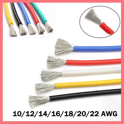 $1.49 • Buy Silicone Cable Wire 8/10/12/14/16/18/20/22/24/26/28 AWG Tinned Copper Flexible