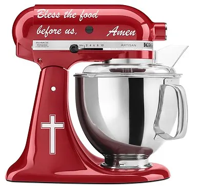 Bless The Food Before Us Version 1 Amen Prayer - Vinyl Decal Set For Mixer White • $12.99