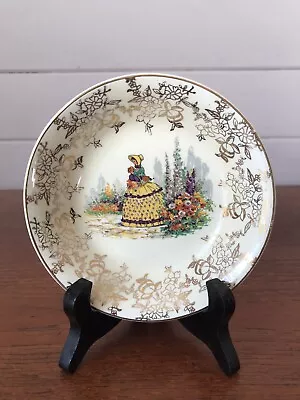  Vintage J H W & Sons Royal Falcon Ware Crinoline Lady Butter Dish England  • $30