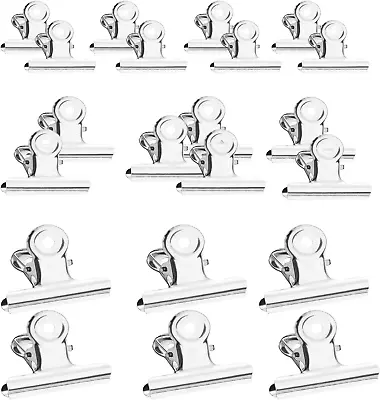 21PCS Metal Hinge Clips Bulldog Binder Paper ClipsOffice Paper ClampsRound • $8.34