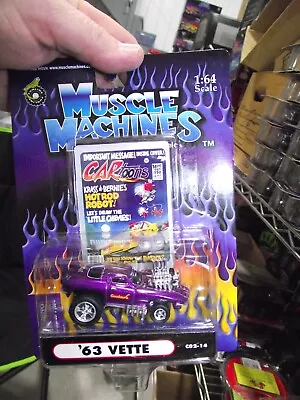 Muscle Machines 1/64 Cartoons 63 Corvette Purple  NIB • $12.99