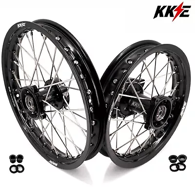 KKE 1.4*14/1.6*12 Mini Dirt Bike Wheels For Kawasaki KX65 2000-2024 Black Hub • $429
