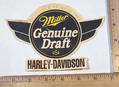 Vintage Harley Davidson Daytona Bike Week 1993 Miller Beer Decal Sticker As Is • $4.25